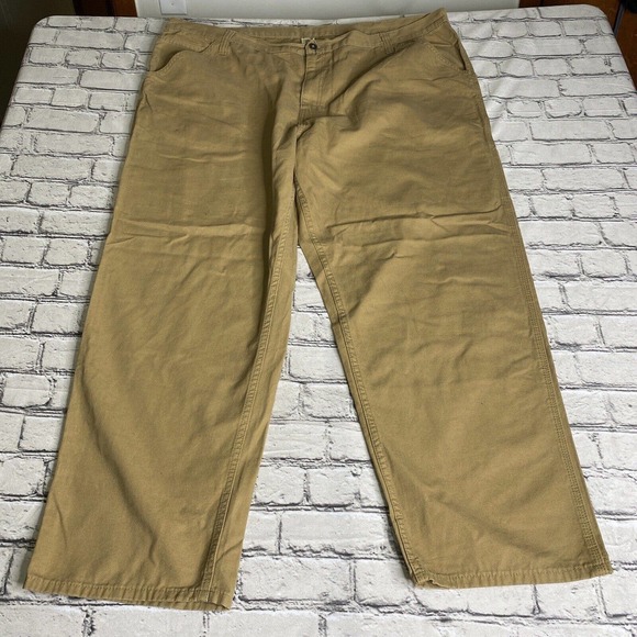 Faded Glory Carpenter Canvas Pants 46x30 Mens Brown Size Straight Leg Denim - Picture 1 of 6